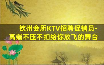 钦州会所KTV招聘促销员-高端不压不扣给你放飞的舞台